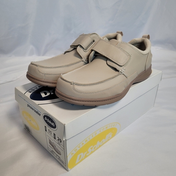 NIB Dr. Scholls Men's Casual Stroll Bone Color Shoes size 11 Wide Leather w/Box - Picture 1 of 10